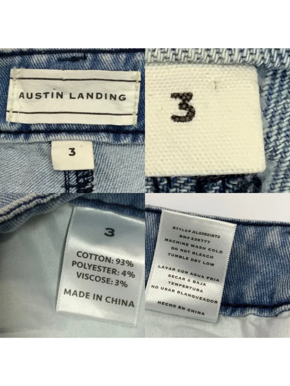 Austin Landing Queen Jorts Denim Shorts 3 Blue Embroidered Tribal Skater